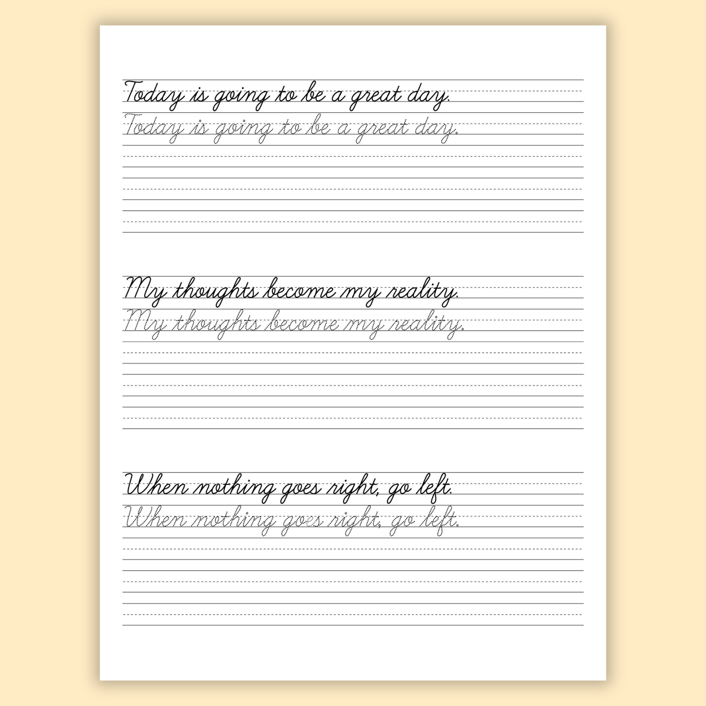 Cursive Handwriting Workbook for Adults: Learning Cursive with Positive Affirmations & Inspirational Quotes