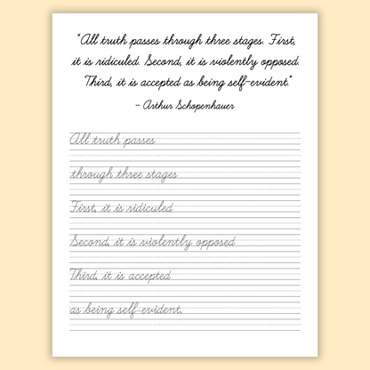 Cursive Handwriting Workbook for Teens: Learning Cursive with Inspirational Quotes for Young Adults