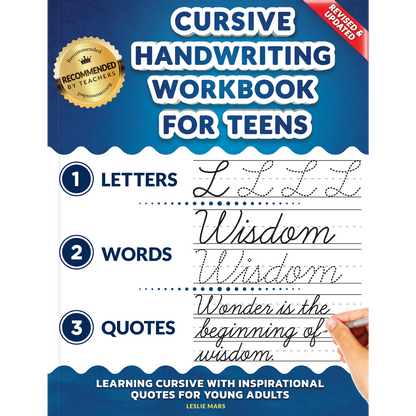 Cursive Handwriting Workbook for Teens: Learning Cursive with Inspirational Quotes for Young Adults