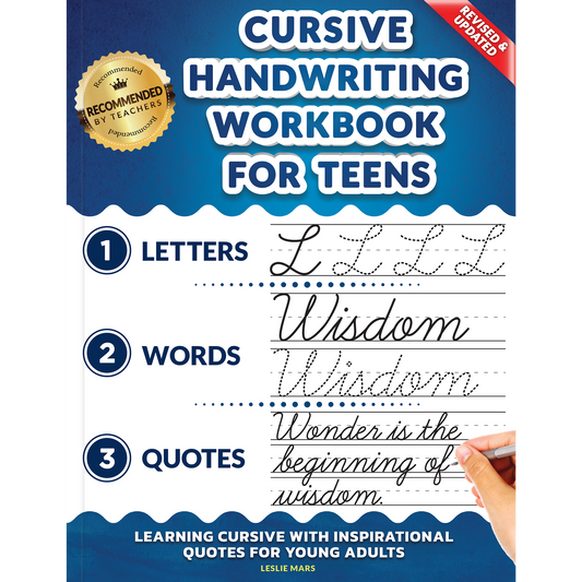 Cursive Handwriting Workbook for Teens: Learning Cursive with Inspirational Quotes for Young Adults